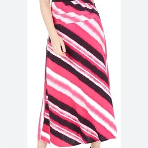 Inc International Concepts Maxi Skirt Pink Stripe Mid Rise New Women Size Med